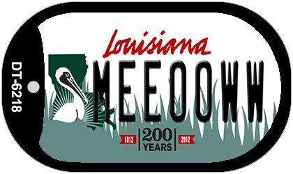 Meeooww Louisiana Novelty Metal Dog Tag Necklace DT-6218