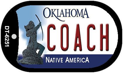 Coach Oklahoma Novelty Metal Dog Tag Necklace DT-6251