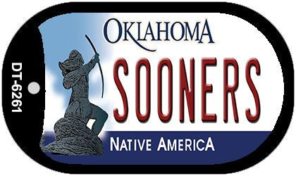 Sooners Oklahoma Novelty Metal Dog Tag Necklace DT-6261