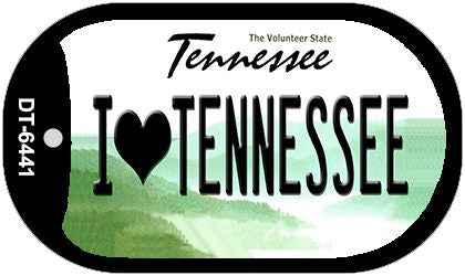 I Love Tennessee Novelty Metal Dog Tag Necklace DT-6441