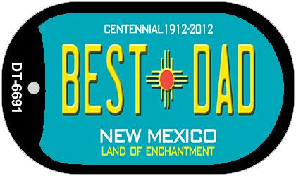 Best Dad Teal New Mexico Novelty Metal Dog Tag Necklace DT-6691