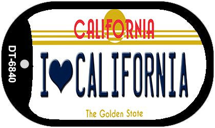 I Love California Novelty Metal Dog Tag Necklace DT-6840