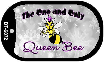 Queen Bee Purple Novelty Metal Dog Tag Necklace DT-6872