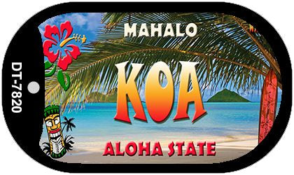 Koa Tiki Novelty Metal Dog Tag Necklace DT-7820