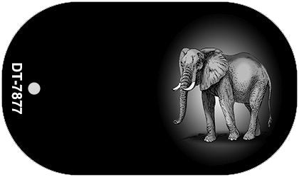 Elephants Offset Novelty Metal Dog Tag Necklace DT-7877