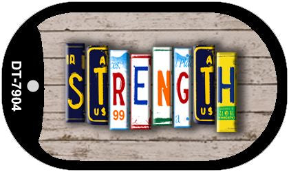 Strength Plate Art Novelty Metal Dog Tag Necklace DT-7904