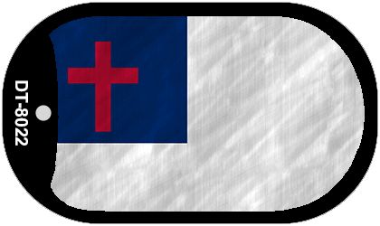 Christian Flag Novelty Metal Dog Tag Necklace DT-8022