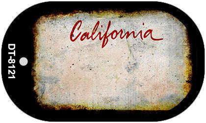 California Rusty Blank Novelty Metal Dog Tag Necklace DT-8121