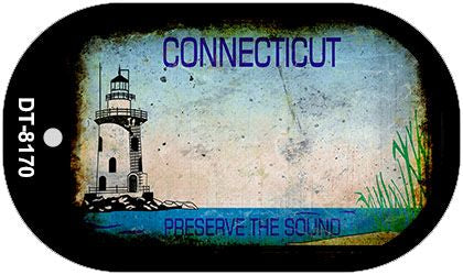 Connecticut Rusty Blank Novelty Metal Dog Tag Necklace DT-8170