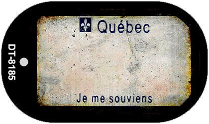 Quebec Rusty Blank Novelty Metal Dog Tag Necklace DT-8185
