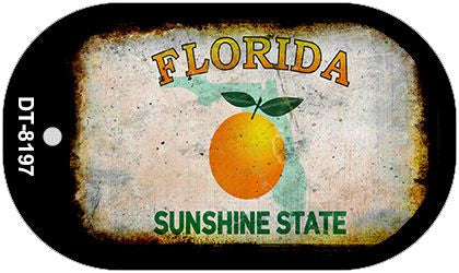 Florida Rusty Blank Novelty Metal Dog Tag Necklace DT-8197