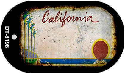 California Rusty Blank Novelty Metal Dog Tag Necklace DT-8198