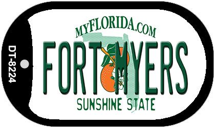 Fort Myers Florida Novelty Metal Dog Tag Necklace DT-8224