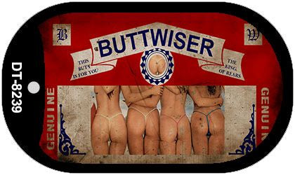 Budwiser Beer Girls Vintage Novelty Metal Dog Tag Necklace DT-8239