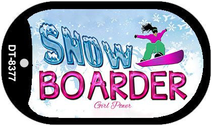 Female Snow Boarder Novelty Metal Dog Tag Necklace DT-8377