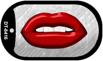 Red Lips Novelty Metal Dog Tag Necklace DT-8416