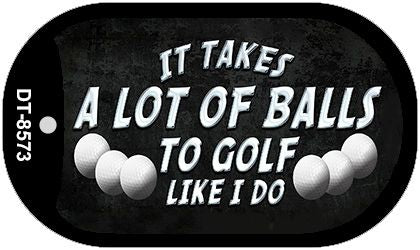 A Lot of Balls Novelty Metal Dog Tag Necklace DT-8573