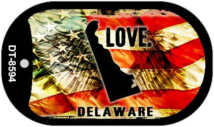 Delaware Love Metal Novelty Dog Tag Necklace DT-8594