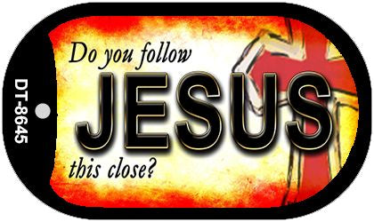 Follow Jesus Novelty Metal Dog Tag Necklace DT-8645