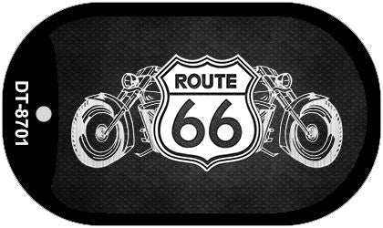 Route 66 Bikes Novelty Metal Dog Tag Necklace DT-8701