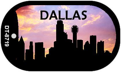 Dallas Silhouette Novelty Metal Dog Tag Necklace DT-8719
