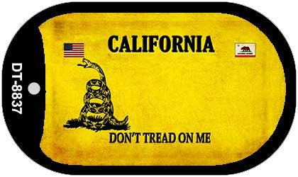California Do Not Tread Novelty Metal Dog Tag Necklace DT-8837