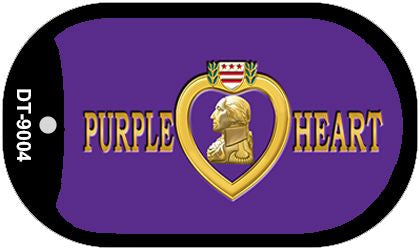 Purple Heart Novelty Metal Dog Tag Necklace DT-9004