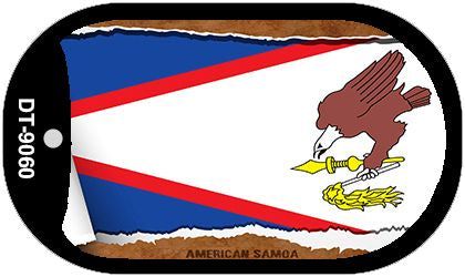 American Samoa Flag Scroll Metal Novelty Dog Tag Necklace DT-9060