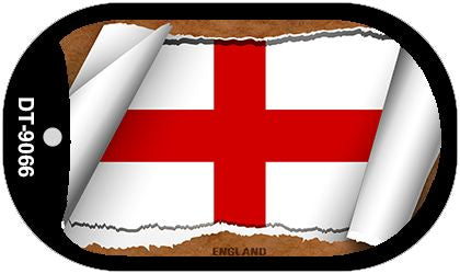 England Flag Scroll Metal Novelty Dog Tag Necklace DT-9066