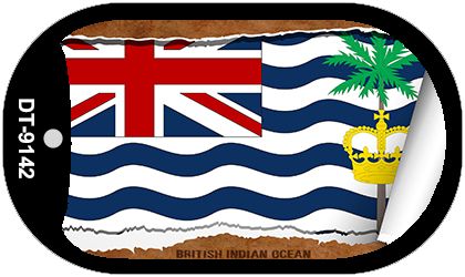 British Indian Ocean Flag Scroll Metal Novelty Dog Tag Necklace DT-9142