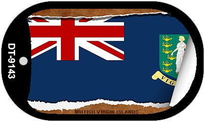 British Virgin Island Flag Scroll Metal Novelty Dog Tag Necklace DT-9143