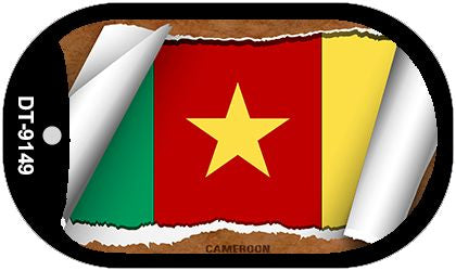 Cameroon Flag Scroll Metal Novelty Dog Tag Necklace DT-9149