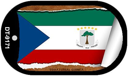 Equatorial Guinea Flag Scroll Metal Novelty Dog Tag Necklace DT-9171