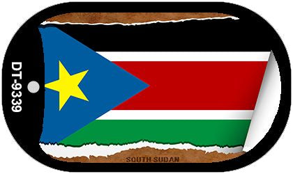South Sudan Flag Scroll Metal Novelty Dog Tag Necklace DT-9339