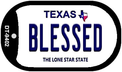 Blessed Texas Novelty Metal Dog Tag Necklace DT-9402