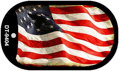 American Vintage Flag Metal Novelty Dog Tag Necklace DT-9404