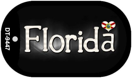 Florida Flag Script Novelty Metal Dog Tag Necklace DT-9447