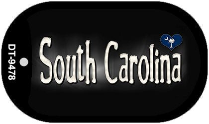 South Carolina Flag Script Novelty Metal Dog Tag Necklace DT-9478