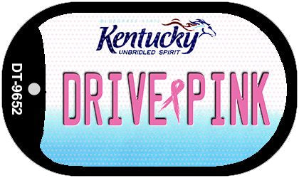 Drive Pink Kentucky Novelty Metal Dog Tag Necklace DT-9652