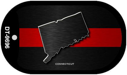 Connecticut Thin Red Line Novelty Dog Tag Necklace DT-9696