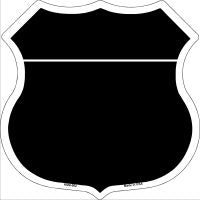 Black|White Plain Highway Shield Novelty Metal Magnet