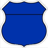 Blue|Black Plain Highway Shield Novelty Metal Magnet