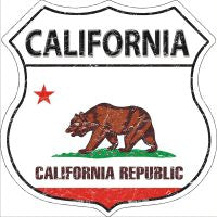 California State Flag Highway Shield Novelty Metal Magnet HSM-113