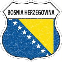 Bosnia Herzegovina Flag Highway Shield Novelty Metal Magnet HSM-193