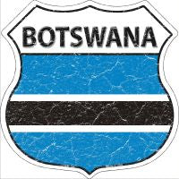Botswana Flag Highway Shield Novelty Metal Magnet HSM-194