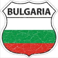 Bulgaria Flag Highway Shield Novelty Metal Magnet HSM-198