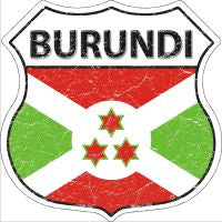 Burundi Flag Highway Shield Novelty Metal Magnet HSM-200