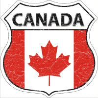 Canada Flag Highway Shield Novelty Metal Magnet HSM-204