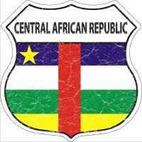 Central African Republic Flag Highway Shield Novelty Metal Magnet HSM-209