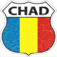 Chad Flag Highway Shield Novelty Metal Magnet HSM-210